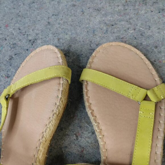 Madewell The Hallie Espadrille Sandals Womens Size 7.5 Shoes Yellow Leather - Picture 8 of 12